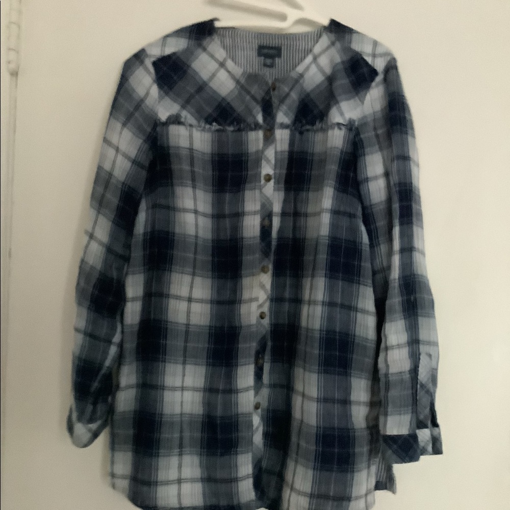 J. Jill plaid long sleeved blouse